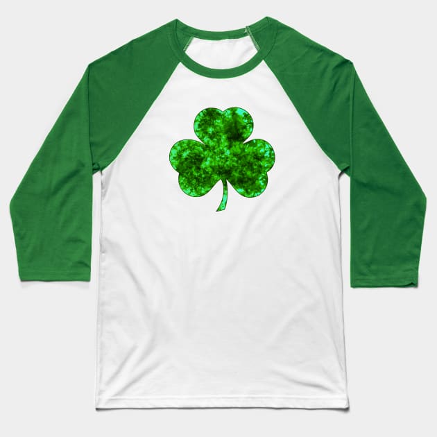 St Patricks Day Shamrock - Neon Green Baseball T-Shirt by Invisible Jaguar Designs